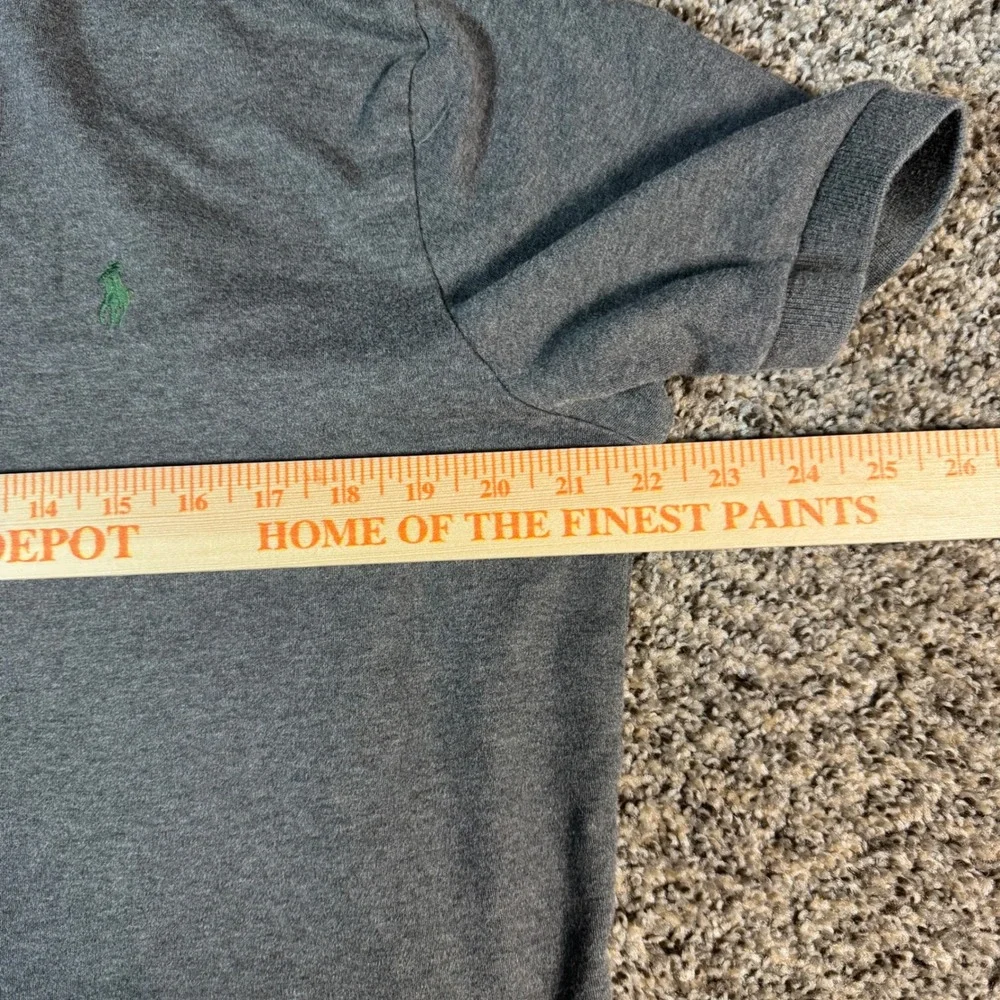 Polo Ralph Lauren Sz M Mens Gray Cotton Short Sleeve Polo Shirt Green Pony